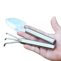Garden Planter Gardening Tool Stainless Steel Small Rake Bonsai Planting Tool Loosening Soil Vegetable Planting Flower Shovel Potting Shovel
