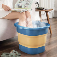 Foldable Foot Spa Basin with Massage Rollers for Home and Travel, Portable Foot Soaking Tub for Calf Height