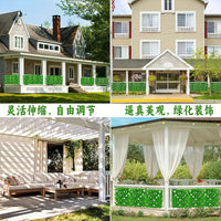 Expandable Artificial Fence with Greenery and Flowers for Garden Decoration