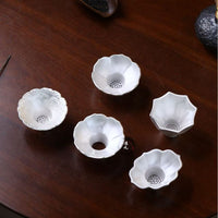Yixing Zisha Petal Teapot Funnel with Silver Accents - Retro Tea Ceremony Accessory