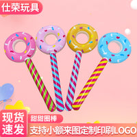 Inflatable Donut Lollipop Stick Toy for Kids, PVC Party Prop