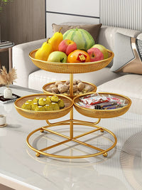 Rotating Multi-Layer Fruit Plate for Living Room Coffee Table, High-End Snack Candy Basket