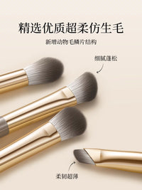 Ouyizi Portable Makeup Brush Set with Storage Box, Soft Bristle Eyeshadow Contour Blending Nose Shadow Brushes