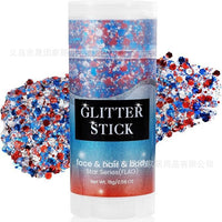 Mysense Red White Blue Body Glitter Stick for Independence Day Memorial Day Veterans Day
