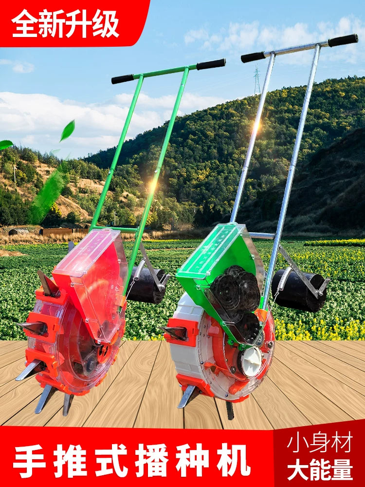 Manual Push Seeder for Peanuts, Corn, Soybeans, Wheat, and Rapeseed - Adjustable Depth