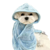 Pet Dog Cat Bathrobe Towel Quick Drying Absorbent Robe for Small to Medium Dogs and Cats