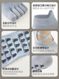 Professional Non-Slip Yoga Pilates Toe Socks for Women, Cross-Strap Ballet Style