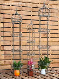 Vintage Outdoor Wrought Iron Climbing Trellis for Garden and Patio Plants