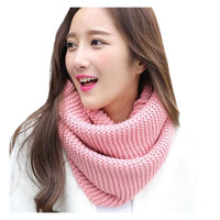 Winter Knitted Neck Warmer Scarf for Women, Thickened Solid Color