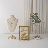 Vintage Velvet Jewelry Display Stand for Necklaces and Earrings