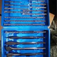 Rotary Hammer Drill and Chisel Bit Set for Concrete and Masonry, 7-17 Piece with Storage Case