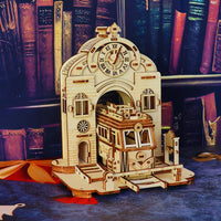 3D Wooden Train Station Model Puzzle Kit