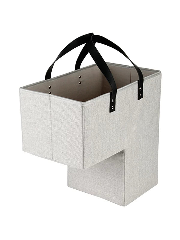 Minimalist Fabric Storage Basket for Living Room Corner and Staircase, Trapezoidal Woven Bin