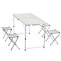 Portable Folding Aluminum Alloy Camping Table and Chairs Set for Outdoor BBQ, Picnic, and Camping, Foldable Table Set