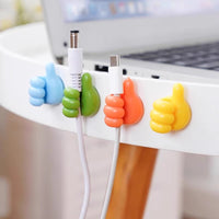 Thumb Hook Cable Organizer Wall-Mounted Adhesive Data Cable Holder
