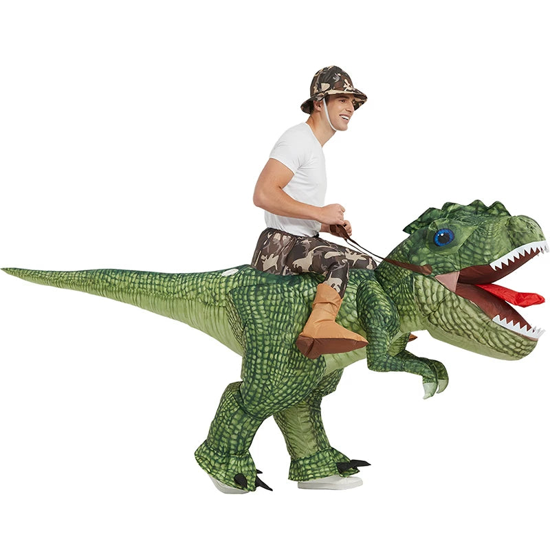 Inflatable Dinosaur Rider Costume for Halloween - T-Rex & Raptor Designs for Kids & Adults