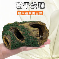 Reptile Suction Cup Resin Hideaway Tree Cave Decoration for Lizards Geckos Frogs