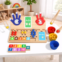 Wooden Montessori Finger Counting Math Toy for Early Education