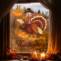 Thanksgiving Turkey Window Clings Autumn Harvest Party Decor Static Stickers