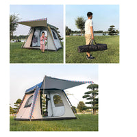 Outdoor Waterproof Double-Layer Camping Tent for 3-5 People - Portable, Quick Setup, Sun Protection, Windproof, Mosquito Net
