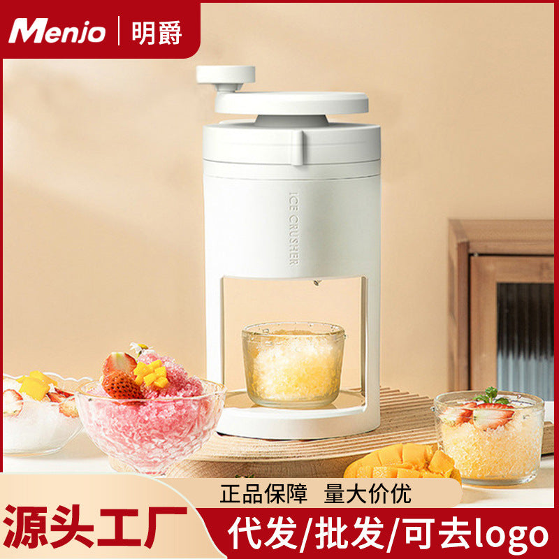 Manual Ice Shaver Machine for Home Use, Hand-Crank Snow Cone Maker with Ice Mold