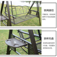 Outdoor PE Woven Rattan Swing Chair Waterproof Sunscreen Cradle for Patio Villa Balcony