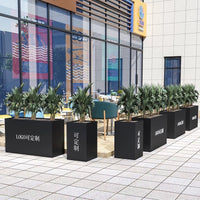 Outdoor Stainless Steel Planter Box Combination for Commercial Street Partition, Movable Iron Art Flower Trough