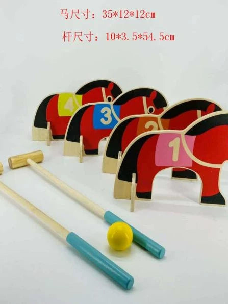 Kids' Outdoor/Indoor Polo Game Set with Horses and Balls