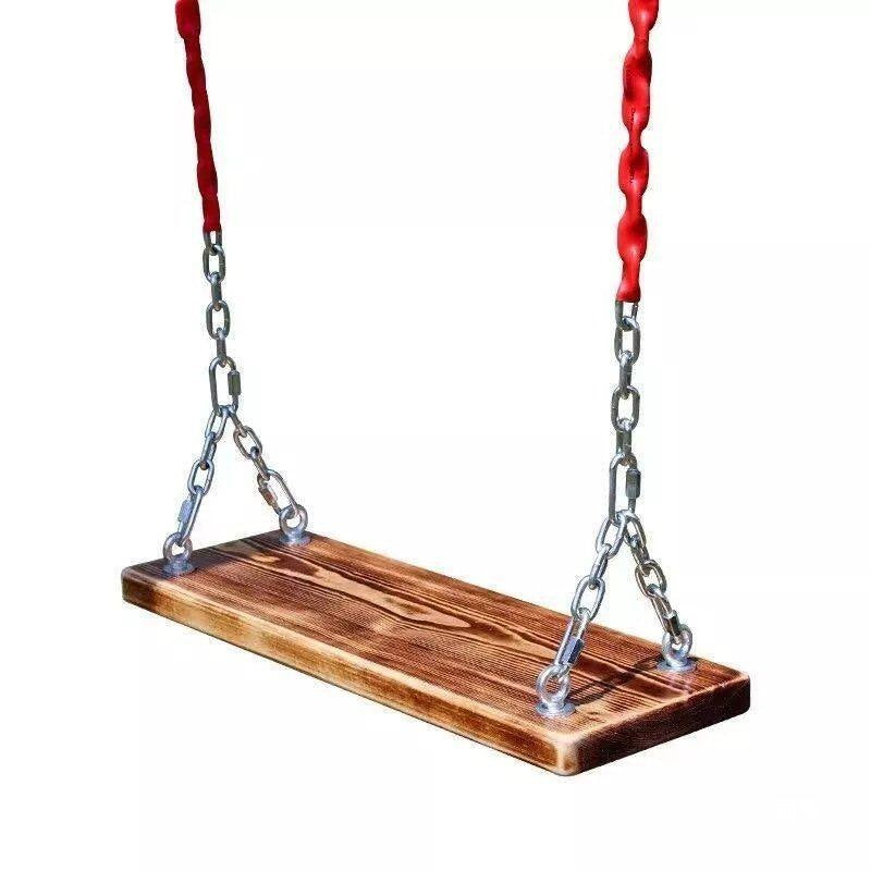 Outdoor Wooden Swing Seat with Iron Chains for Yard and Patio