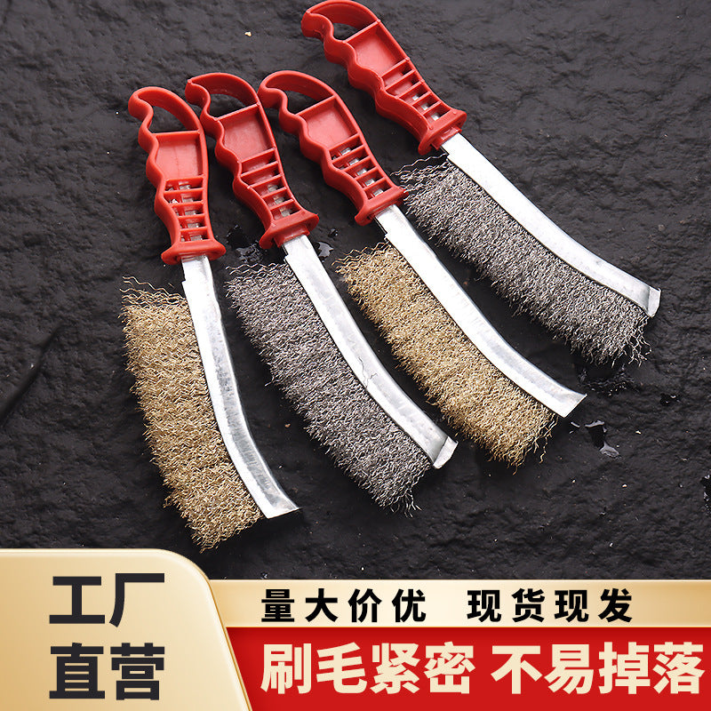 Stainless Steel Wire Brush with Plastic Handle for Rust Removal and Cleaning