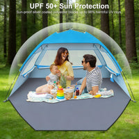 Beach Tent Sun Shelter UPF 50+ UV Protection, Lightweight & Easy Setup