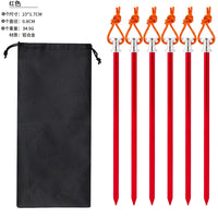 Deluxe Aluminum Alloy Tent Stakes, 23cm Heavy-Duty Windproof Ground Pegs with Rope for Outdoor Camping and Canopies