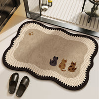 Diatomaceous Earth Bathroom Mat, Non-Slip Quick Dry Absorbent Floor Mat for Toilet and Shower