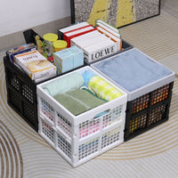 Foldable Square Fruit Storage Basket Sundries Organizer Bin Trunk Camping Snack Storage Box