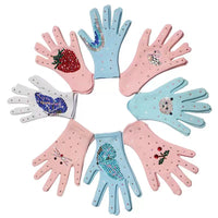 Figure Skating Training Gloves with Rhinestones for Kids and Adults