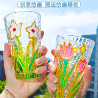 DIY Glass Painting Kit with Acrylic Paints and Brushes for Creative Art Projects