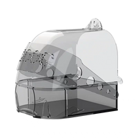 Bird Bath Tub Anti-Escape Panoramic External Hanging Cage Accessory for Parakeets Cockatiels