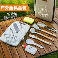Portable Outdoor Camping Cookware Utensil Set with Storage Bag