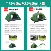 Automatic Pop-Up Camping Tent for 2-4 Person, Waterproof UV Protection Portable Family Tent