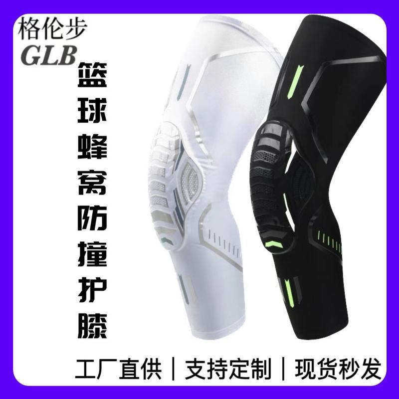 Basketball Honeycomb Anti-Collision Knee Pads for Men, Long Compression Leg Sleeves for Training and Sports