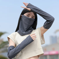 UV Protection Face Mask and Arm Sleeves Set for Outdoor Activities