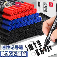 Deli Permanent Marker Pen, Quick-Drying Waterproof Oil-Based Marker for Logistics and Express Delivery, Non-Fading