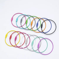 Colorful Painted Steel Wire Keychain Rings for DIY Jewelry and Craft Projects