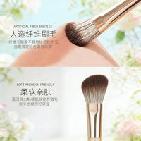 15-Piece Gilded Makeup Brush Set with Soft Bristles and Storage Bag