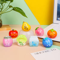 Cute Fruit-Themed Resin Mini Desktop Car Ornament with Auspicious Sayings
