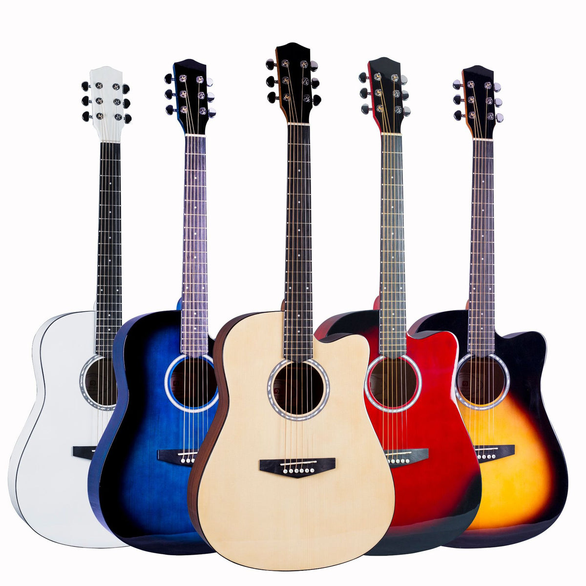 41-inch Spruce Top Acoustic Guitar for Adults, Gloss Finish Folk Guitar