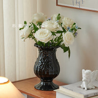 Lily of the Valley Ceramic Vase Vintage Art Decor for Living Room Dining Table Flower Arrangement