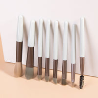 8-Piece Portable Fiber Makeup Brush Set for Face and Cheeks