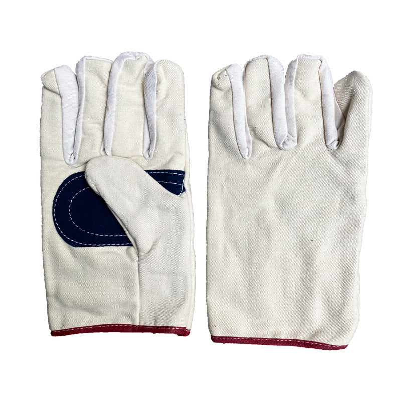 Canvas Work Gloves, Thickened, Wear-Resistant, Non-Slip Palm for Workshop Processing and Welding Protection