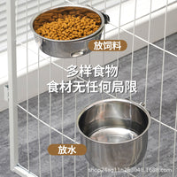 Stainless Steel Hanging Pet Bowl for Crate, Anti-Tip Food and Water Feeder